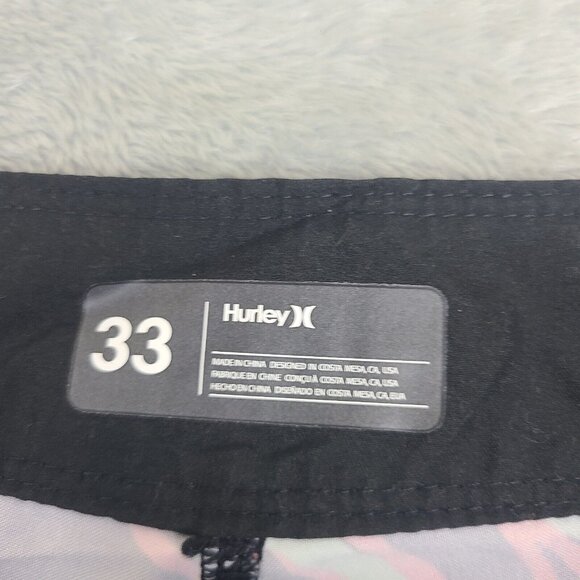 Hurley Mens 33 Board Shorts Swim Trunks Hawaiian Beach‎ Palm Tree Ocean Surf - Picture 3 of 12